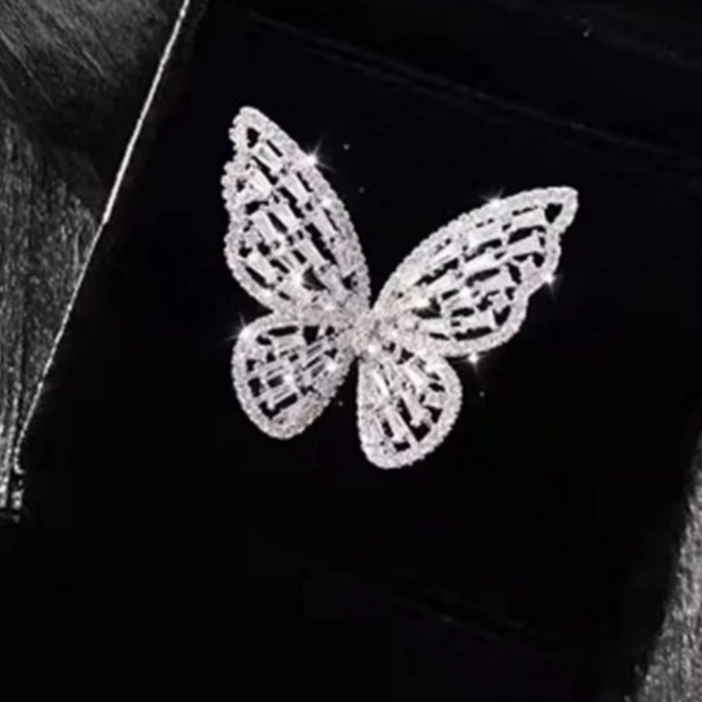 Big rhinestone butterfly ring